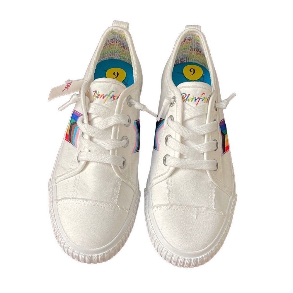 Blowfish Malibu Womens Fashion Sneakers Shoes Lace Up Multicolor White Size 9 - Picture 4 of 7